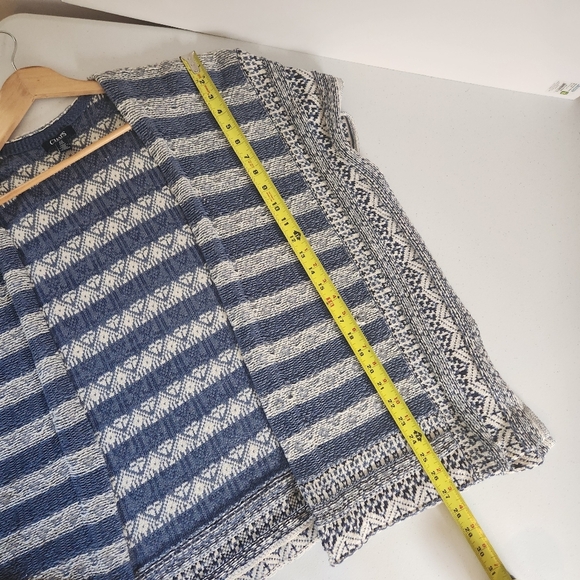 Chaps Blue Woven Open Front Poncho Cardigan Southwestern Cowgirl Womens Medium - Picture 9 of 9